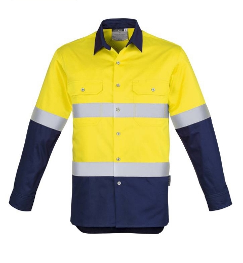 Picture of Syzmik, Mens Hi Vis Spliced Industrial Shirt - Hoop Taped